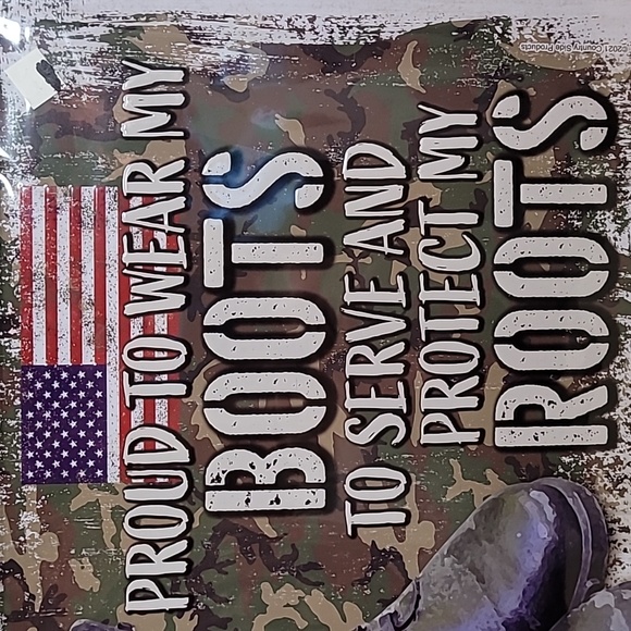 NEW, Proud to Wear My Boots to Serve & Protect My Roots Metal Sign - Picture 3 of 5